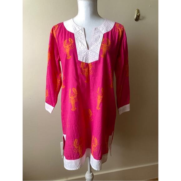 top it off Dresses & Skirts - Beach Cover Top it Off Pink Orange Lobsters Medium Large